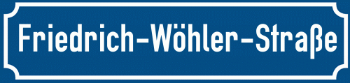 Straßenschild Friedrich-Wöhler-Straße
