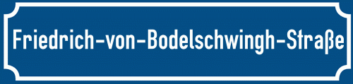 Straßenschild Friedrich-von-Bodelschwingh-Straße