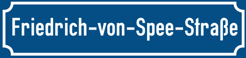 Straßenschild Friedrich-von-Spee-Straße