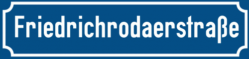 Straßenschild Friedrichrodaerstraße zum kostenlosen Download
