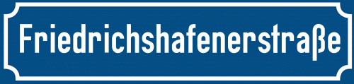 Straßenschild Friedrichshafenerstraße zum kostenlosen Download