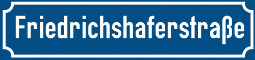 Straßenschild Friedrichshaferstraße