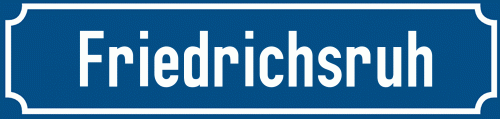 Straßenschild Friedrichsruh