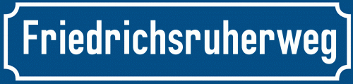 Straßenschild Friedrichsruherweg