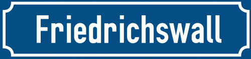 Straßenschild Friedrichswall zum kostenlosen Download