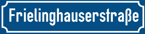 Straßenschild Frielinghauserstraße zum kostenlosen Download