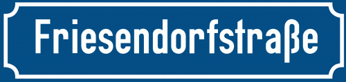 Straßenschild Friesendorfstraße