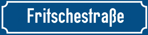 Straßenschild Fritschestraße zum kostenlosen Download