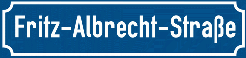 Straßenschild Fritz-Albrecht-Straße