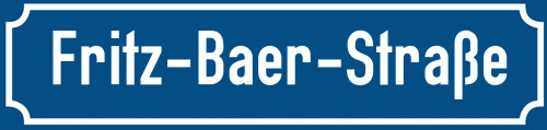 Straßenschild Fritz-Baer-Straße