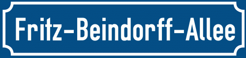 Straßenschild Fritz-Beindorff-Allee