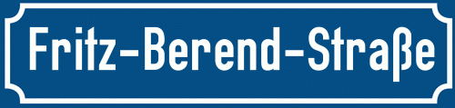 Straßenschild Fritz-Berend-Straße