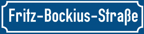 Straßenschild Fritz-Bockius-Straße zum kostenlosen Download