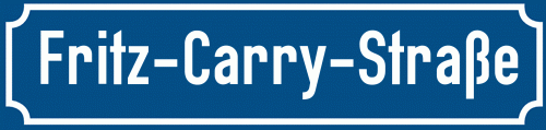 Straßenschild Fritz-Carry-Straße