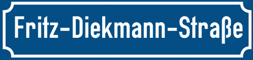 Straßenschild Fritz-Diekmann-Straße