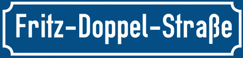 Straßenschild Fritz-Doppel-Straße