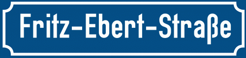 Straßenschild Fritz-Ebert-Straße