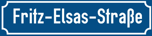 Straßenschild Fritz-Elsas-Straße