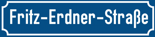Straßenschild Fritz-Erdner-Straße zum kostenlosen Download
