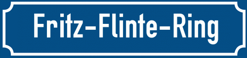 Straßenschild Fritz-Flinte-Ring