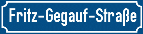 Straßenschild Fritz-Gegauf-Straße
