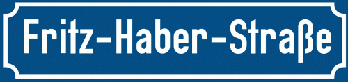 Straßenschild Fritz-Haber-Straße zum kostenlosen Download