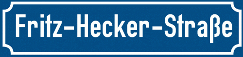 Straßenschild Fritz-Hecker-Straße