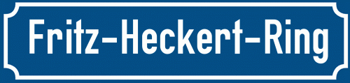 Straßenschild Fritz-Heckert-Ring