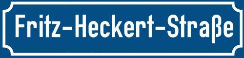 Straßenschild Fritz-Heckert-Straße