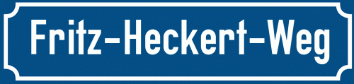 Straßenschild Fritz-Heckert-Weg