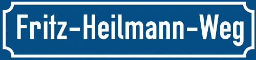 Straßenschild Fritz-Heilmann-Weg