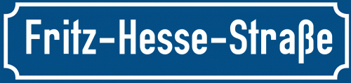 Straßenschild Fritz-Hesse-Straße