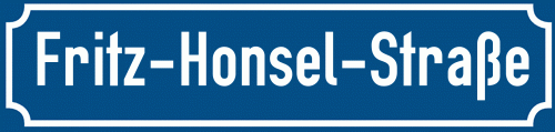 Straßenschild Fritz-Honsel-Straße