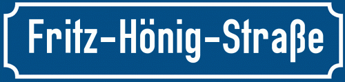 Straßenschild Fritz-Hönig-Straße