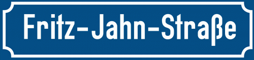 Straßenschild Fritz-Jahn-Straße