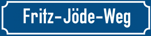 Straßenschild Fritz-Jöde-Weg