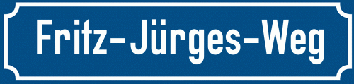 Straßenschild Fritz-Jürges-Weg zum kostenlosen Download