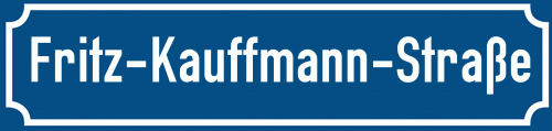 Straßenschild Fritz-Kauffmann-Straße