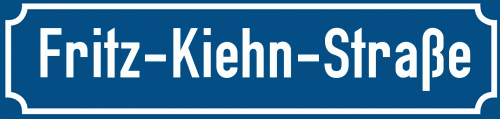 Straßenschild Fritz-Kiehn-Straße zum kostenlosen Download