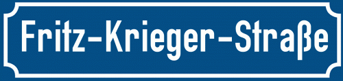 Straßenschild Fritz-Krieger-Straße