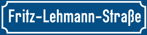 Straßenschild Fritz-Lehmann-Straße