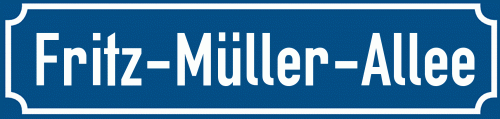 Straßenschild Fritz-Müller-Allee