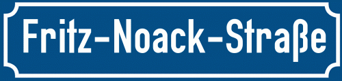 Straßenschild Fritz-Noack-Straße zum kostenlosen Download