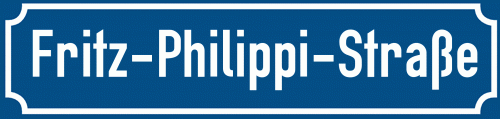 Straßenschild Fritz-Philippi-Straße zum kostenlosen Download