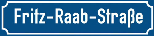 Straßenschild Fritz-Raab-Straße