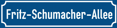 Straßenschild Fritz-Schumacher-Allee