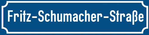 Straßenschild Fritz-Schumacher-Straße