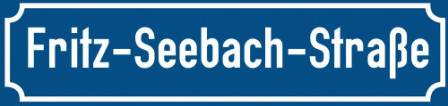 Straßenschild Fritz-Seebach-Straße zum kostenlosen Download