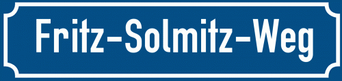 Straßenschild Fritz-Solmitz-Weg