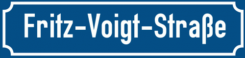 Straßenschild Fritz-Voigt-Straße